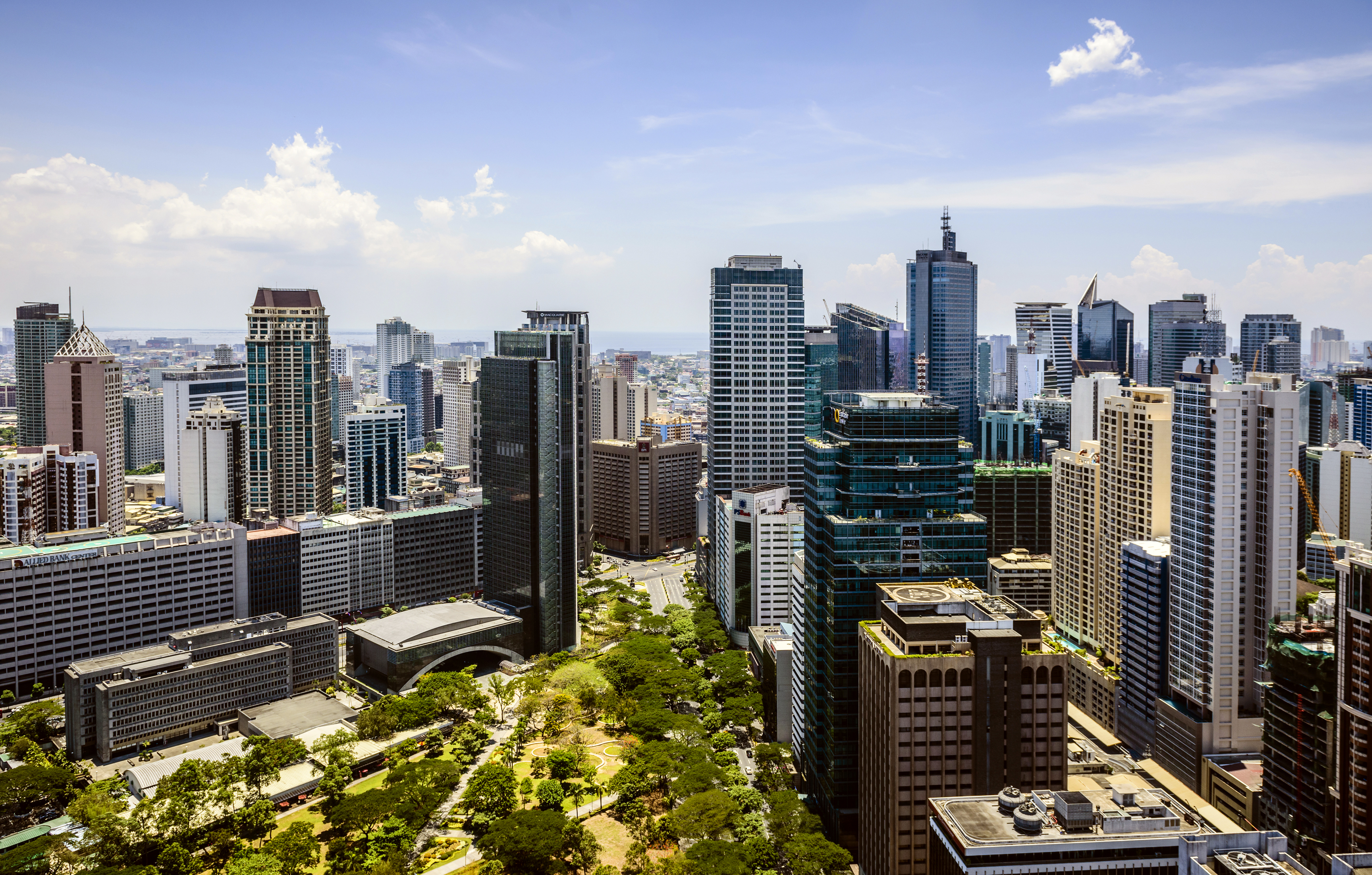 Manila Cityscape Under Blue Sky Philippines